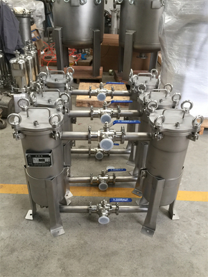 Unidade de carcaça de filtro de bolsas duplas de aço inoxidável 316 10um para filtragem industrial